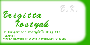 brigitta kostyak business card